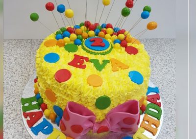 Birthday Cake - 2nd birthday with bowtie, dots and lettering