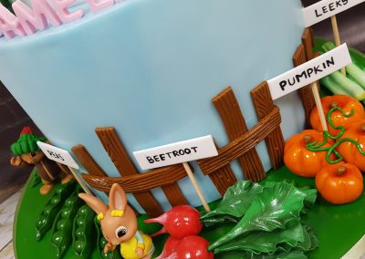 Birthday Cake - Farm yard with labeled veg and animals