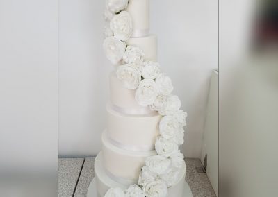 Wedding Cake - 6 tier - white roses