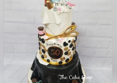Happy 50th Birthday - Sewing design with accessories