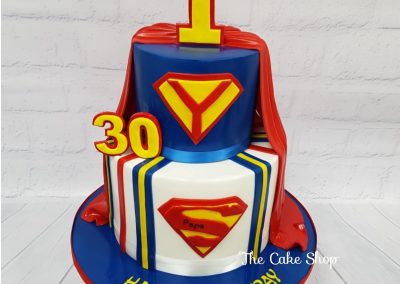 Birthday Cake - Two tier - Superman design