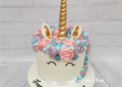 Birthday Cake - Unicorn design with pink and purple roses