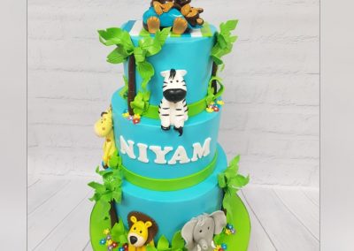 Birthday Cake - 3 tier - Jungle characters