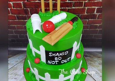 Birthday Cake - 2 tier - Cricket decor